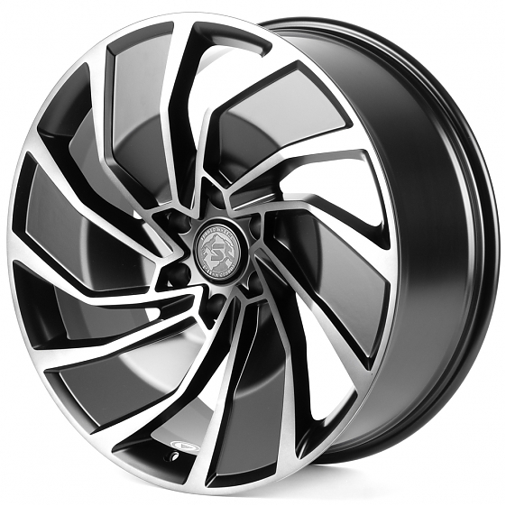 Кованые диски H260527P SKILL SL338-SK363 22 J9 ET10 6x139.7 77.8 чёрный матовый + полированные спицы: Фото 5