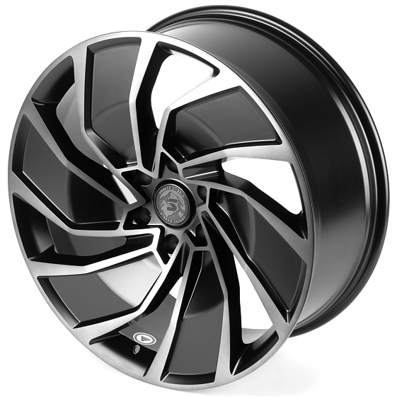 Кованые диски H260527P SKILL SL338-SK363 22 J9 ET10 6x139.7 77.8 чёрный матовый + полированные спицы: Фото 6