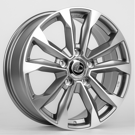 Литые диски 80036 Toyota/Lexus 1151X-CT388 21 J8.5 ET54 5x150 110.1 графит + полированные спицы: Фото 5