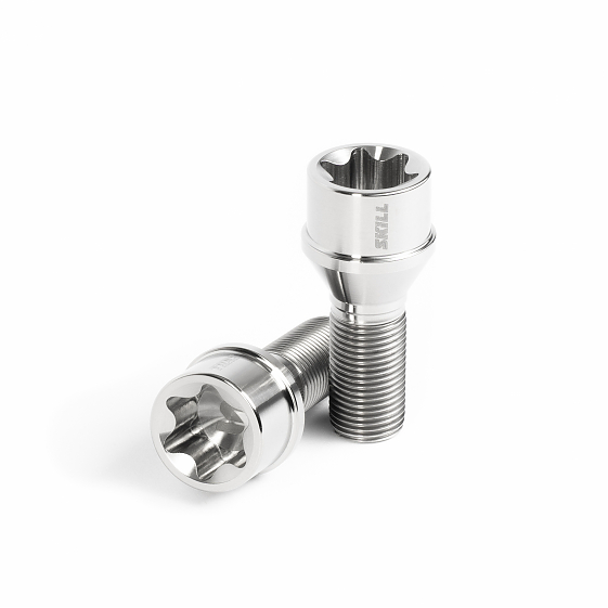 Болт 90000 SKILL ST101 конус 14x1,25 28mm серебро HEX T80: Фото 1