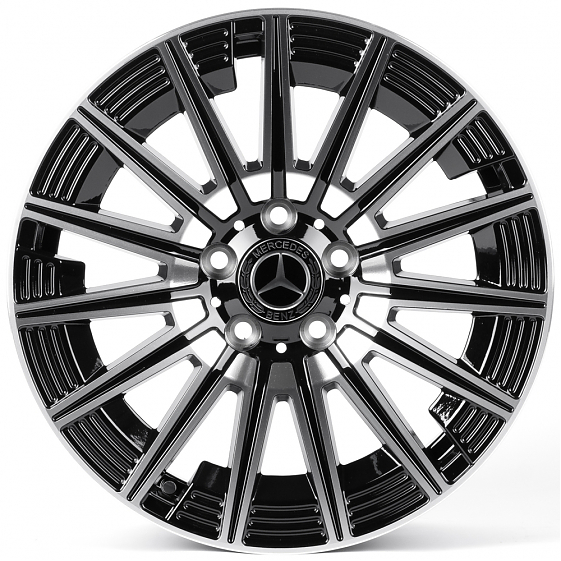 Литые диски 82510 Mercedes-Benz XF002 17 J7.5 ET35 5x112 66.45 чёрный + полированные спицы: Фото 1