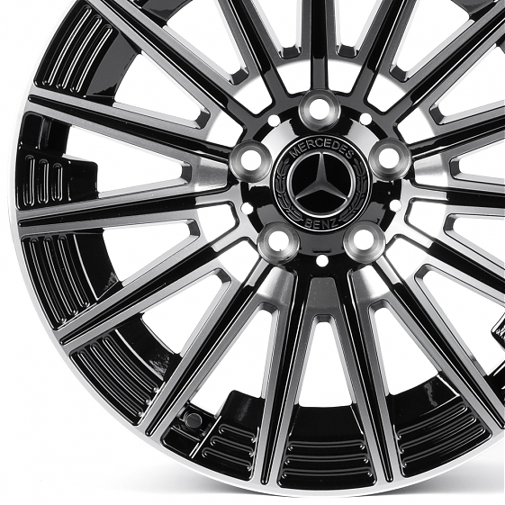 Литые диски 82510 Mercedes-Benz XF002 17 J7.5 ET35 5x112 66.45 чёрный + полированные спицы: Фото 2