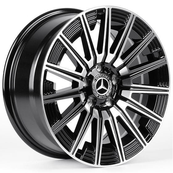 Литые диски 82510 Mercedes-Benz XF002 17 J7.5 ET35 5x112 66.45 чёрный + полированные спицы: Фото 4