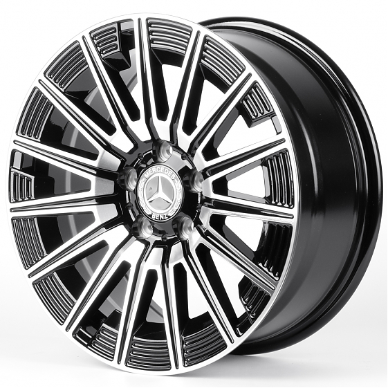 Литые диски 82510 Mercedes-Benz XF002 17 J7.5 ET35 5x112 66.45 чёрный + полированные спицы: Фото 5