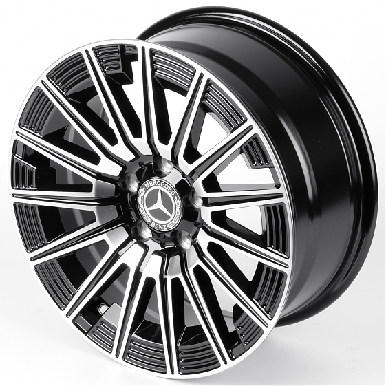Литые диски 82510 Mercedes-Benz XF002 17 J7.5 ET35 5x112 66.45 чёрный + полированные спицы: Фото 6