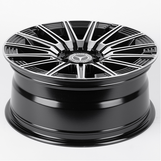Литые диски 82510 Mercedes-Benz XF002 17 J7.5 ET35 5x112 66.45 чёрный + полированные спицы: Фото 7