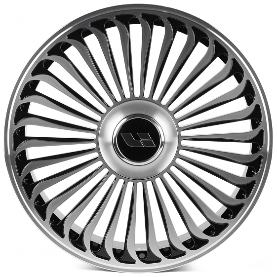Кованые диски H250109H SKILL SL786-SK332 20 J8.5 ET45.5 5x120 62.5 чёрный глянцевый + полированные с: Фото 1
