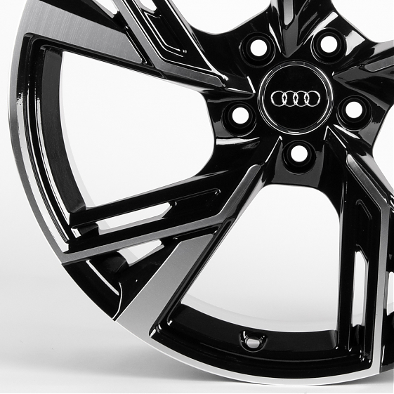 Литые диски 81514 Audi 5057X-SL064 19 J8.5 ET33 5x112 66.5 чёрный + полированные спицы: Фото 2