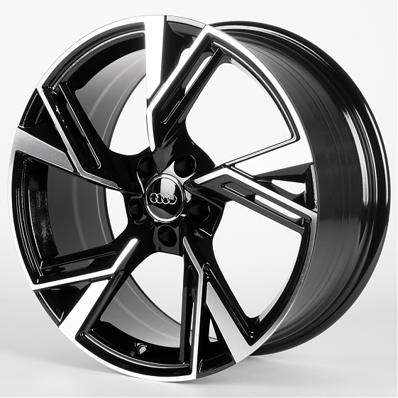 Литые диски 81514 Audi 5057X-SL064 19 J8.5 ET33 5x112 66.5 чёрный + полированные спицы: Фото 4