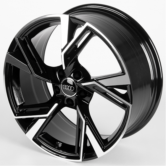 Литые диски 81514 Audi 5057X-SL064 19 J8.5 ET33 5x112 66.5 чёрный + полированные спицы: Фото 5