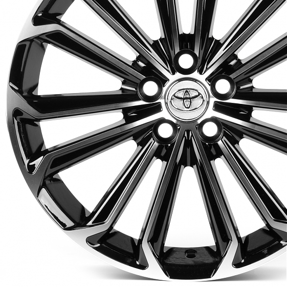 Литые диски 82376 Toyota iV7134X 17 J7 ET40 5x100 54.1 чёрный глянцевый + полированные спицы: Фото 2
