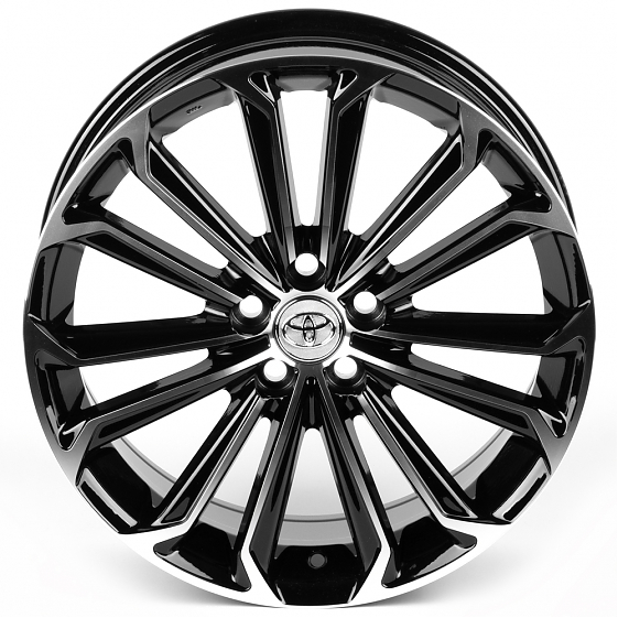 Литые диски 82376 Toyota iV7134X 17 J7 ET40 5x100 54.1 чёрный глянцевый + полированные спицы: Фото 3