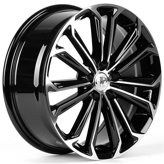 Литые диски 82376 Toyota iV7134X 17 J7 ET40 5x100 54.1 чёрный глянцевый + полированные спицы: Фото 4