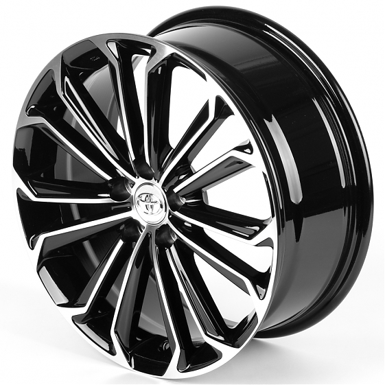 Литые диски 82376 Toyota iV7134X 17 J7 ET40 5x100 54.1 чёрный глянцевый + полированные спицы: Фото 6