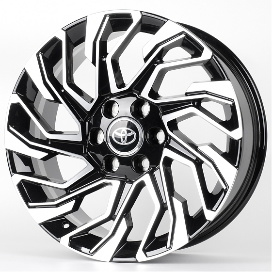 Литые диски 80958 Toyota HP964D-DS215 20 J8.5 ET25 6x139.7 106.1 чёрный глянцевый + полированные спи: Фото 5