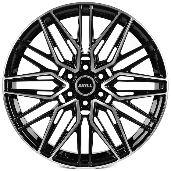 Кованые диски H250522E SKILL SV178-SK316 19 J8 ET46 6x114.3 67.1 чёрный глянцевый + полированные спи: Фото 1