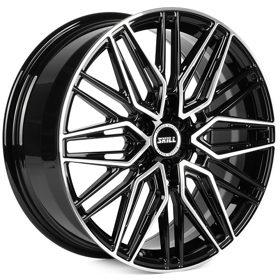Кованые диски H250522E SKILL SV178-SK316 19 J8 ET46 6x114.3 67.1 чёрный глянцевый + полированные спи: Фото 4