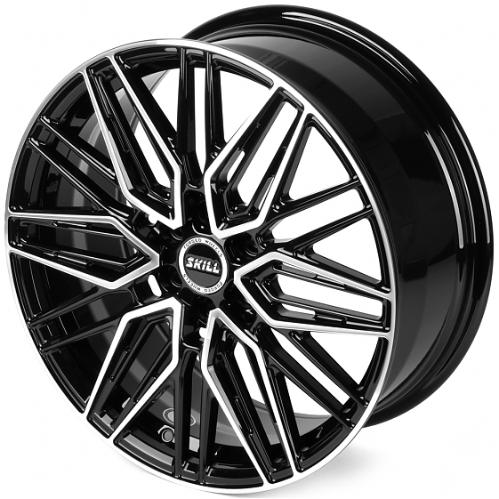 Кованые диски H250522E SKILL SV178-SK316 19 J8 ET46 6x114.3 67.1 чёрный глянцевый + полированные спи: Фото 6
