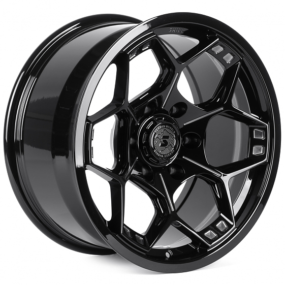 Кованые диски H250830C SKILL SV310-CS382 18 J9 ET0 6x139.7 77.8 чёрный глянцевый + полированные спиц: Фото 4