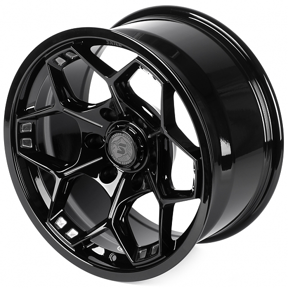 Кованые диски H250830C SKILL SV310-CS382 18 J9 ET0 6x139.7 77.8 чёрный глянцевый + полированные спиц: Фото 6