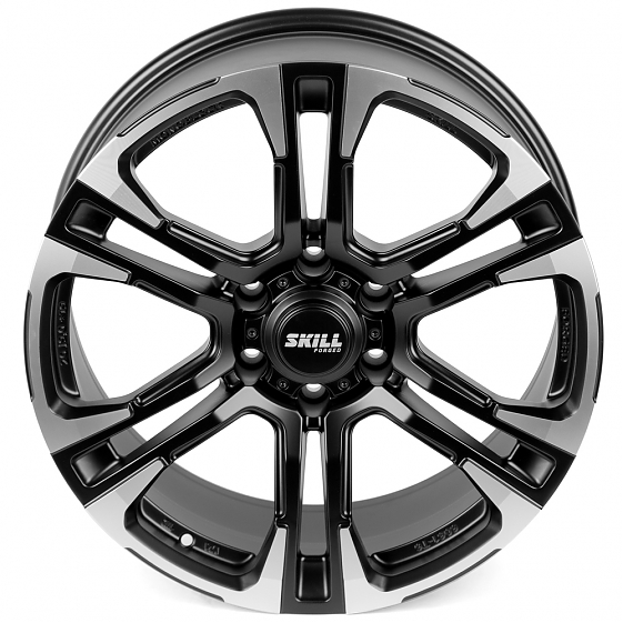 Кованые диски 230302S SKILL SV144-SL087 20 J9 ET19 6x139.7 106.1 черный + полированные спицы: Фото 3