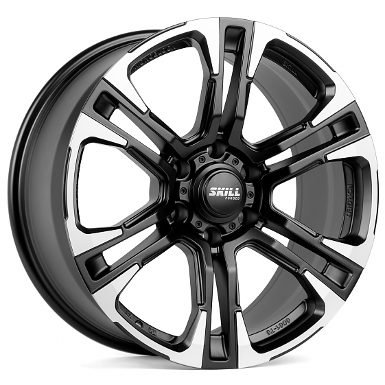 Кованые диски 230302S SKILL SV144-SL087 20 J9 ET19 6x139.7 106.1 черный + полированные спицы: Фото 4