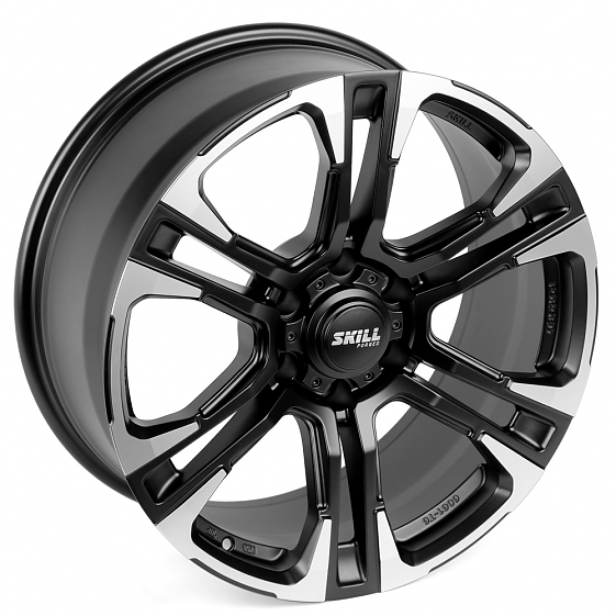 Кованые диски 230302S SKILL SV144-SL087 20 J9 ET19 6x139.7 106.1 черный + полированные спицы: Фото 5