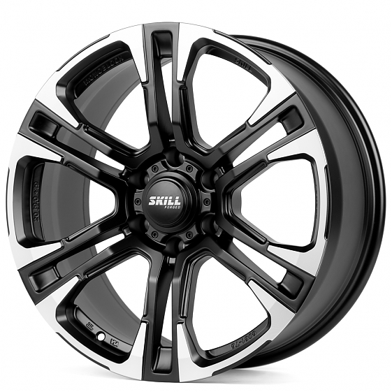 Кованые диски 230302S SKILL SV144-SL087 20 J9 ET19 6x139.7 106.1 черный + полированные спицы: Фото 6