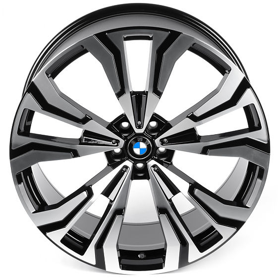 Литые диски 82084 BMW IVF-3175-CT557 22 J10.5 ET38 5x112 66.5 чёрный + полированные спицы: Фото 3