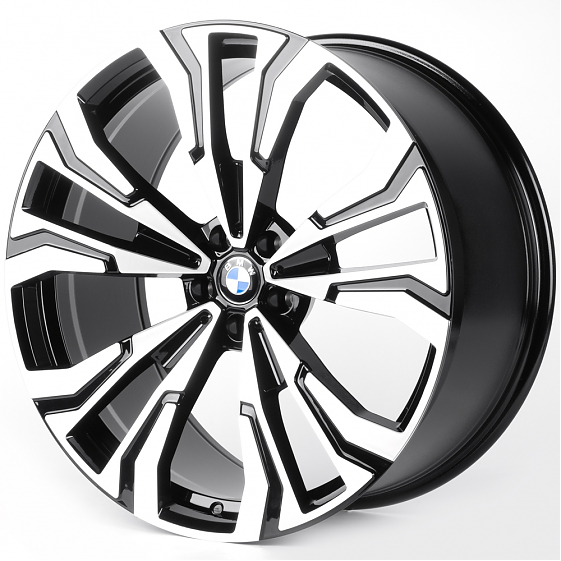 Литые диски 82084 BMW IVF-3175-CT557 22 J10.5 ET38 5x112 66.5 чёрный + полированные спицы: Фото 5