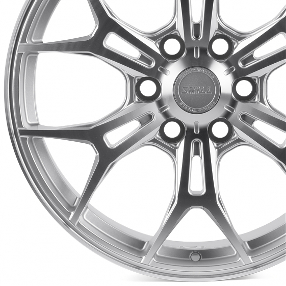 Кованые диски H241229G SKILL SV248-SB563 20 J9 ET50 6x139.7 95.1 серебро матовое + полированные спиц: Фото 2