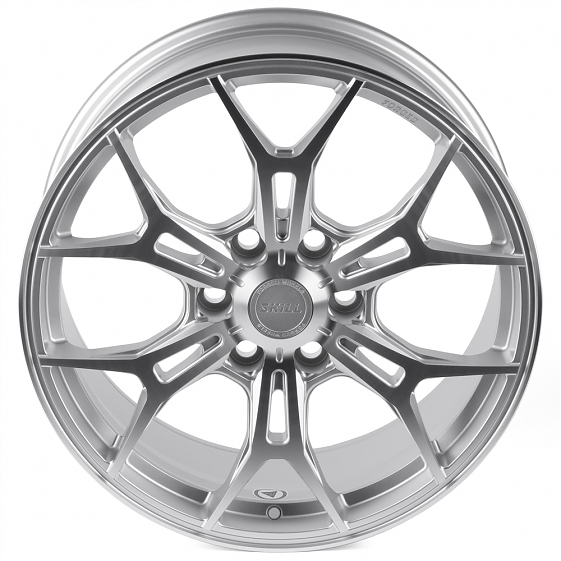 Кованые диски H241229G SKILL SV248-SB563 20 J9 ET50 6x139.7 95.1 серебро матовое + полированные спиц: Фото 3