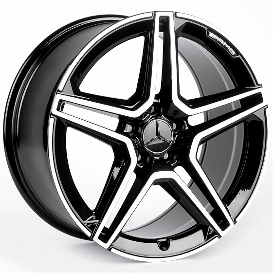 Литые диски 82057 Mercedes-Benz IVF-3067-DS347 19 J9.5 ET43 5x112 66.5 чёрный + полированные спицы: Фото 4