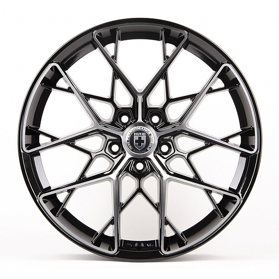 Литые диски 80456 HRE TC05-SL064 19 J9.5 ET35 5x112 66,56 чёрный + полированные спицы: Фото 1