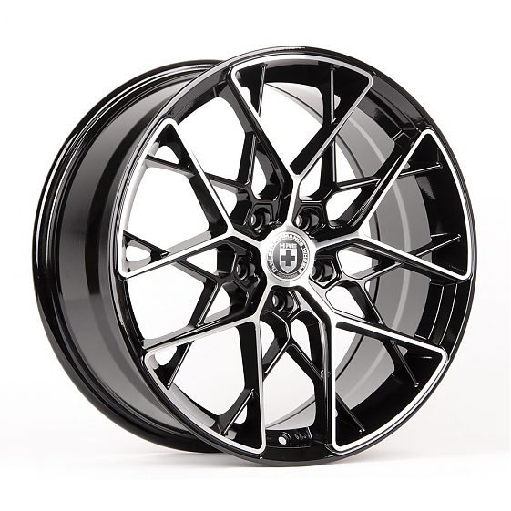 Литые диски 80456 HRE TC05-SL064 19 J9.5 ET35 5x112 66,56 чёрный + полированные спицы: Фото 4