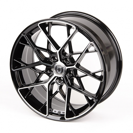 Литые диски 80456 HRE TC05-SL064 19 J9.5 ET35 5x112 66,56 чёрный + полированные спицы: Фото 6