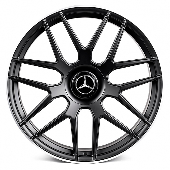 Кованые диски 231027JF SL165-CT400 22 J10 ET52 5x112 66.6 чёрный матовый + полированный обод: Фото 1