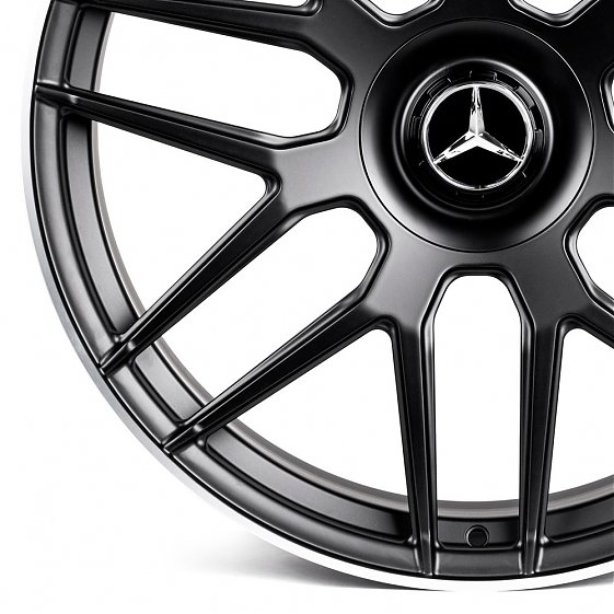 Кованые диски 231027JF SL165-CT400 22 J10 ET52 5x112 66.6 чёрный матовый + полированный обод: Фото 2