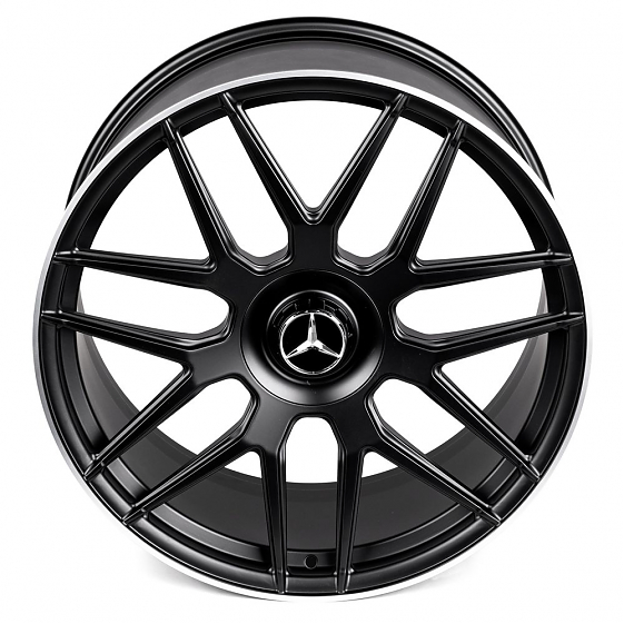Кованые диски 231027JF SL165-CT400 22 J10 ET52 5x112 66.6 чёрный матовый + полированный обод: Фото 3