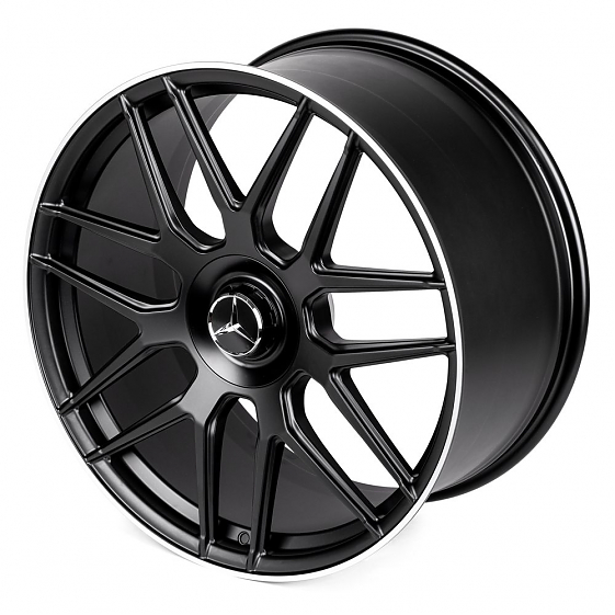 Кованые диски 231027JF SL165-CT400 22 J10 ET52 5x112 66.6 чёрный матовый + полированный обод: Фото 5