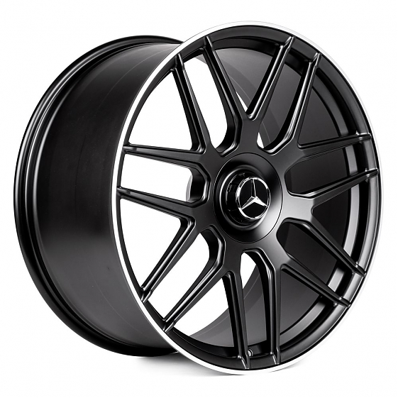 Кованые диски 231027JF SL165-CT400 22 J10 ET52 5x112 66.6 чёрный матовый + полированный обод: Фото 6