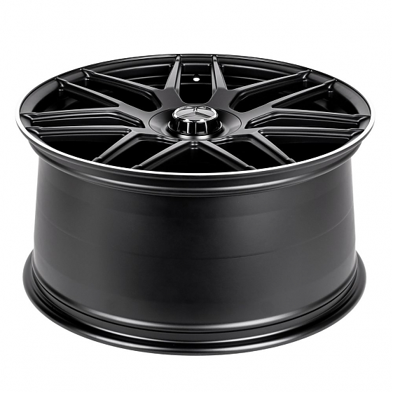 Кованые диски 231027JF SL165-CT400 22 J10 ET52 5x112 66.6 чёрный матовый + полированный обод: Фото 7