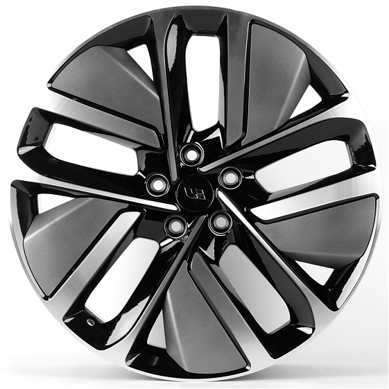 Литые диски 81750 LI FC3164-FG626 21 J9 ET45.5 5x120 62.5 чёрный глянцевый + полированные спицы: Фото 1