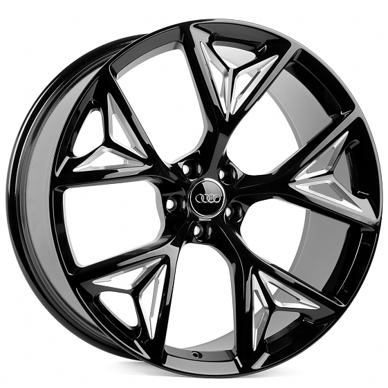 Кованые диски H250924U SKILL SL686-SB610 23 J10 ET15 5x112 66.5 чёрный глянцевый + полировка: Фото 4