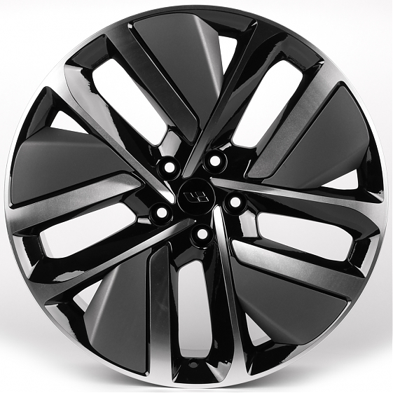 Литые диски 81826 LI IVF-3164-SF116 21 J9 ET45.5 5x120 62.5 чёрный глянцевый + полированные спицы: Фото 1