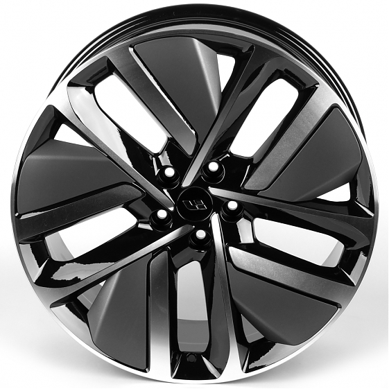 Литые диски 81826 LI IVF-3164-SF116 21 J9 ET45.5 5x120 62.5 чёрный глянцевый + полированные спицы: Фото 3