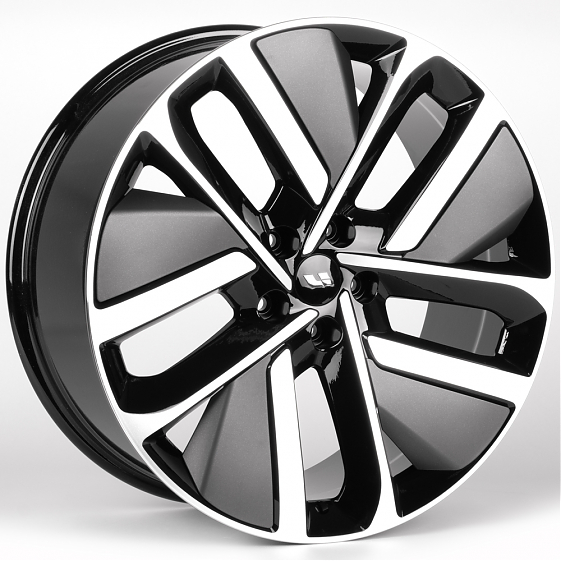 Литые диски 81826 LI IVF-3164-SF116 21 J9 ET45.5 5x120 62.5 чёрный глянцевый + полированные спицы: Фото 4