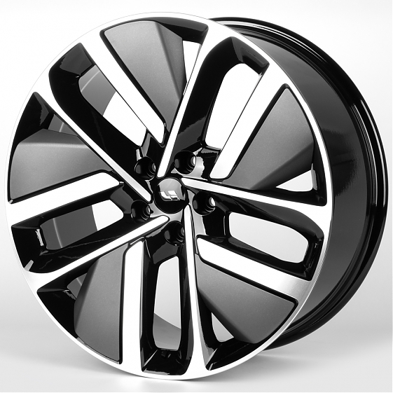 Литые диски 81826 LI IVF-3164-SF116 21 J9 ET45.5 5x120 62.5 чёрный глянцевый + полированные спицы: Фото 5