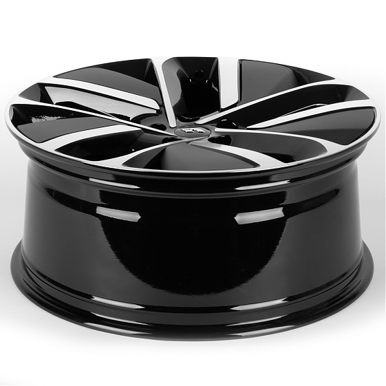 Литые диски 81826 LI IVF-3164-SF116 21 J9 ET45.5 5x120 62.5 чёрный глянцевый + полированные спицы: Фото 7