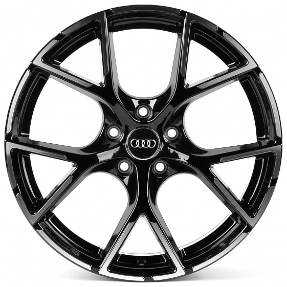 Литые диски 82367 Volkswagen IVF3491 18 J8 ET35 5x112 66.45 чёрный глянцевый + полированные спицы: Фото 1